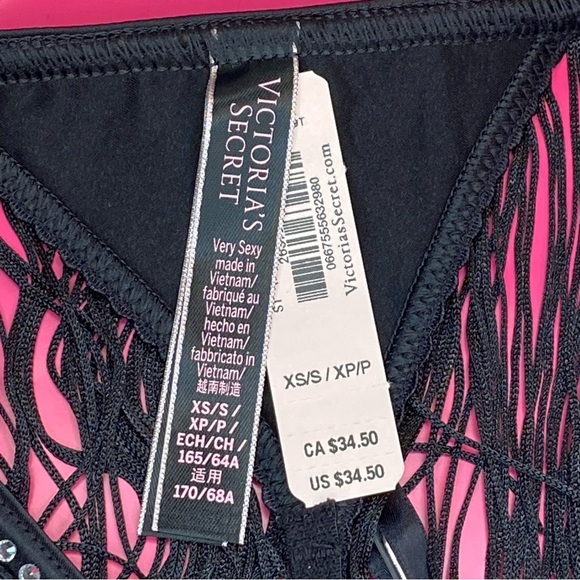 VS XS/S Very Sexy Fringe Garter Skirt Black NWT - Picture 15 of 16